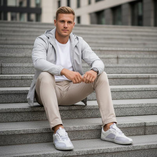 weißer Sneaker Barfußschuh für Herren in sportlicher Optik